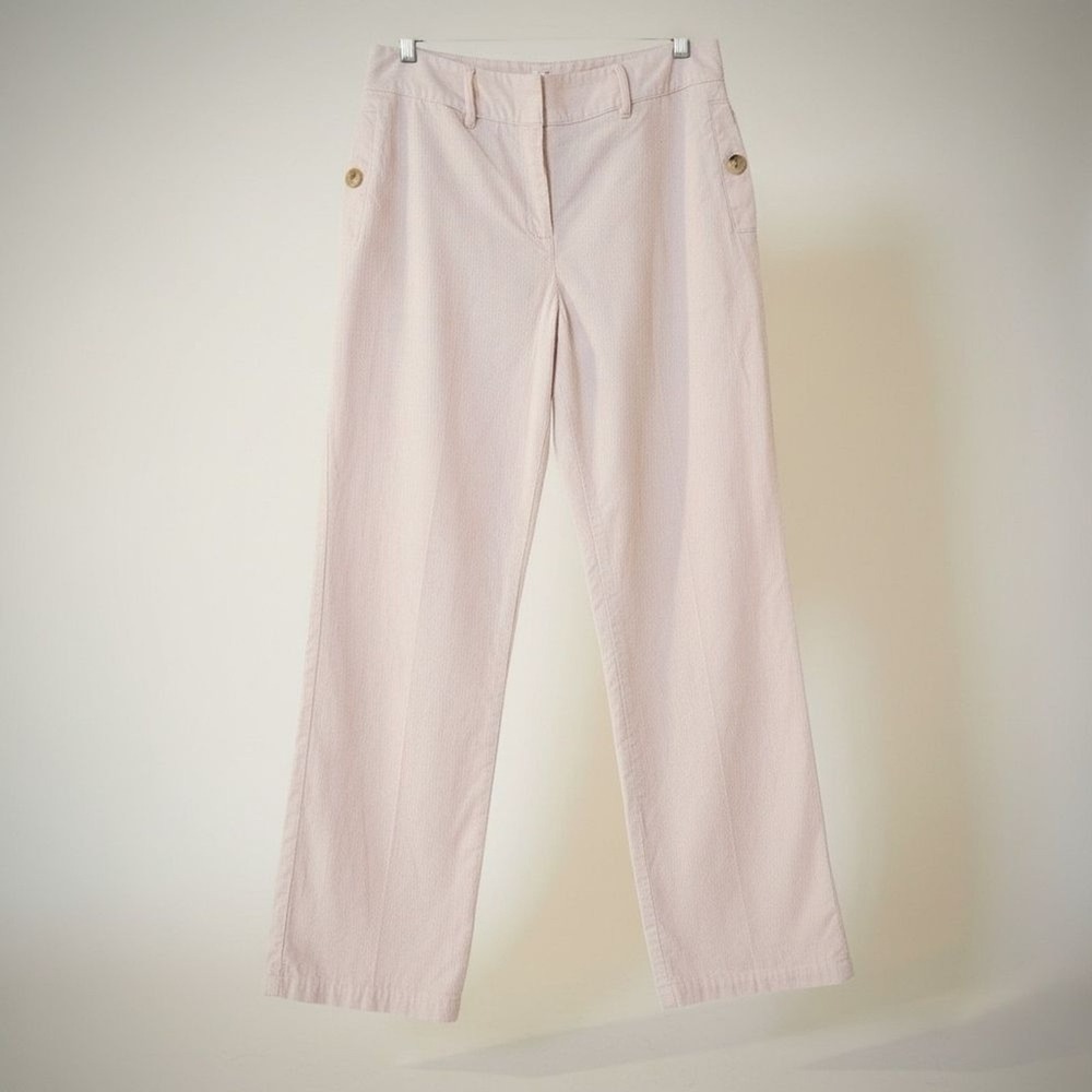 J. Jill Pale Pink Cotton Corduroy Wide Leg Trouser Pant - Coastal preppy size 4‎
